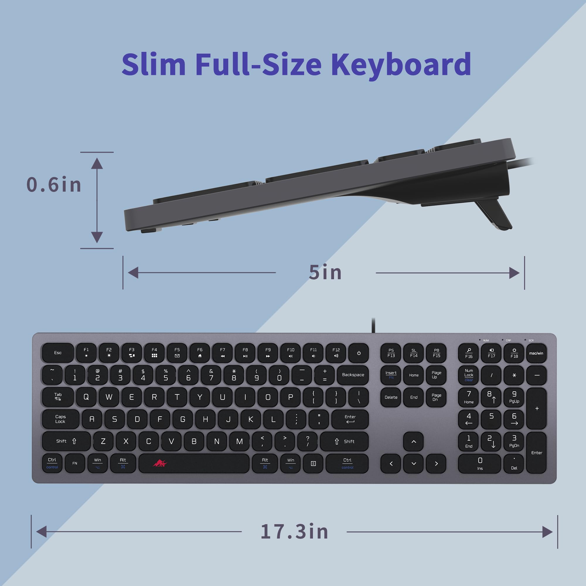 Amazon | POWZAN 静音 Mac 有線キーボード スリムUSB チクレット